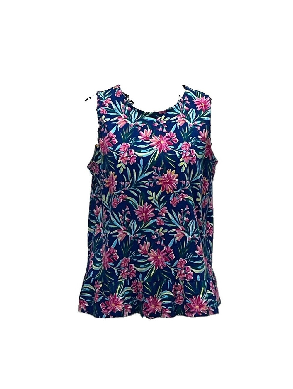 Stella Parker Floral Peplum Blouse Women’s Small Tropical Beach Coastal Preppy - Picture 2 of 9